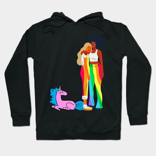 unicorn pride lovers Hoodie by CatheBelan